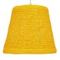 GloboStar® PLAYROOM 00998 Vintage Κρεμαστό Φωτιστικό Καμπάνα Μονόφωτο 1 x E27 IP20 Κίτρινο Rattan - Μ32 x Π32 x Υ27cm