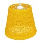 GloboStar® PLAYROOM 00998 Vintage Κρεμαστό Φωτιστικό Καμπάνα Μονόφωτο 1 x E27 IP20 Κίτρινο Rattan - Μ32 x Π32 x Υ27cm