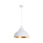 GloboStar® ANDY 00999 Μοντέρνο Κρεμαστό Φωτιστικό Καμπάνα Μονόφωτο 1 x E27 IP20 Λευκό & Χρυσό Μέταλλο - Μ35 x Π35 x Υ28cm