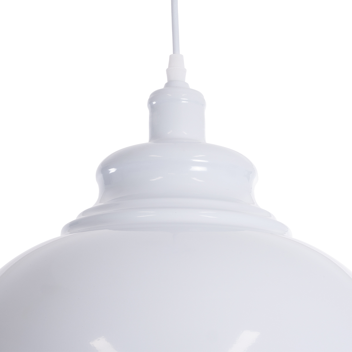 GloboStar® ANDY 00999 Μοντέρνο Κρεμαστό Φωτιστικό Καμπάνα Μονόφωτο 1 x E27 IP20 Λευκό & Χρυσό Μέταλλο - Μ35 x Π35 x Υ28cm