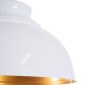 GloboStar® ANDY 00999 Μοντέρνο Κρεμαστό Φωτιστικό Καμπάνα Μονόφωτο 1 x E27 IP20 Λευκό & Χρυσό Μέταλλο - Μ35 x Π35 x Υ28cm