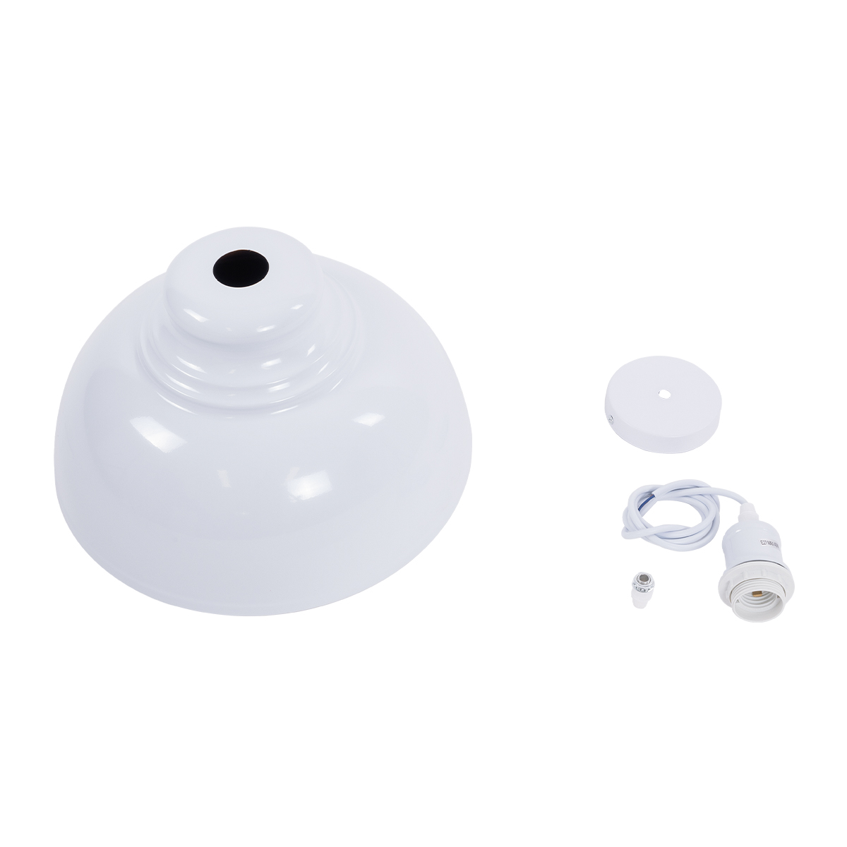 GloboStar® ANDY 00999 Μοντέρνο Κρεμαστό Φωτιστικό Καμπάνα Μονόφωτο 1 x E27 IP20 Λευκό & Χρυσό Μέταλλο - Μ35 x Π35 x Υ28cm