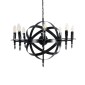 GloboStar® ESTELLE 01003 Vintage Κρεμαστό Φωτιστικό Πλέγμα Πολύφωτο 8 x E14 IP20 Μαύρο Μέταλλο - Μ65 x Π65 x Y50cm
