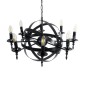 GloboStar® ESTELLE 01003 Vintage Κρεμαστό Φωτιστικό Πλέγμα Πολύφωτο 8 x E14 IP20 Μαύρο Μέταλλο - Μ65 x Π65 x Y50cm