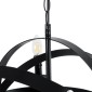 GloboStar® ESTELLE 01003 Vintage Κρεμαστό Φωτιστικό Πλέγμα Πολύφωτο 8 x E14 IP20 Μαύρο Μέταλλο - Μ65 x Π65 x Y50cm