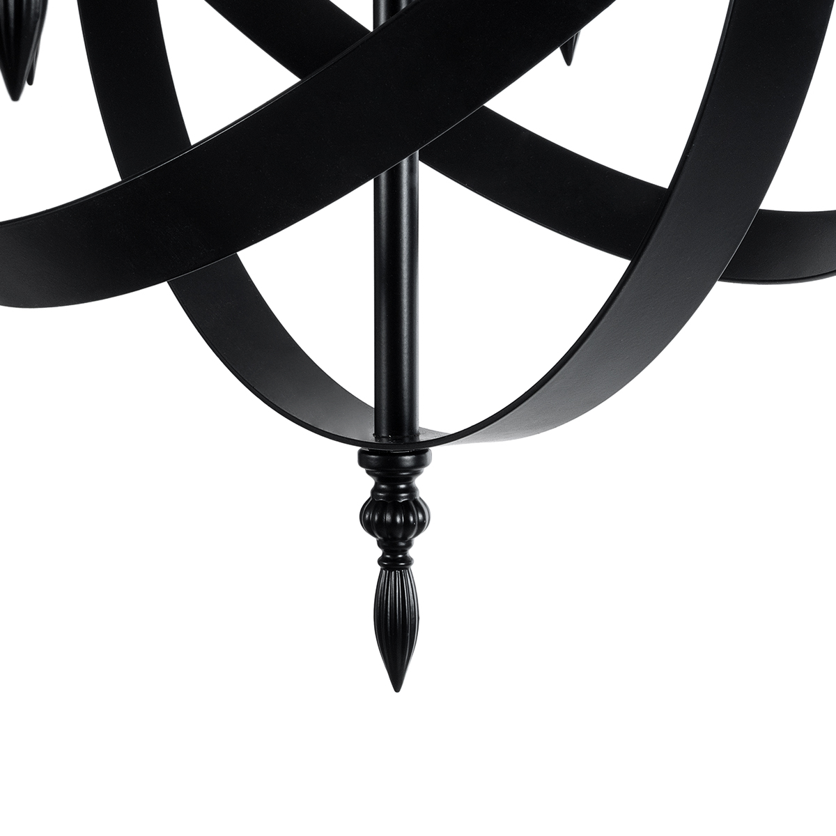 GloboStar® ESTELLE 01003 Vintage Κρεμαστό Φωτιστικό Πλέγμα Πολύφωτο 8 x E14 IP20 Μαύρο Μέταλλο - Μ65 x Π65 x Y50cm