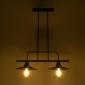 GloboStar® REGAL 01007 Vintage Φωτιστικό Οροφής Ράγα Δίφωτο 2 x E27 IP20 Μαύρο Μέταλλο - Μ67 x Π26 x Υ85cm