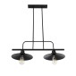 GloboStar® REGAL 01007 Vintage Φωτιστικό Οροφής Ράγα Δίφωτο 2 x E27 IP20 Μαύρο Μέταλλο - Μ67 x Π26 x Υ85cm