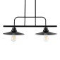 GloboStar® REGAL 01007 Vintage Φωτιστικό Οροφής Ράγα Δίφωτο 2 x E27 IP20 Μαύρο Μέταλλο - Μ67 x Π26 x Υ85cm
