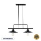 GloboStar® REGAL 01007 Vintage Φωτιστικό Οροφής Ράγα Δίφωτο 2 x E27 IP20 Μαύρο Μέταλλο - Μ67 x Π26 x Υ85cm