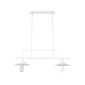 GloboStar® REGAL 01008 Vintage Φωτιστικό Οροφής Ράγα Δίφωτο 2 x E27 IP20 Λευκό Μέταλλο - Μ80 x Π26 x Υ82cm