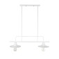 GloboStar® REGAL 01008 Vintage Φωτιστικό Οροφής Ράγα Δίφωτο 2 x E27 IP20 Λευκό Μέταλλο - Μ80 x Π26 x Υ82cm