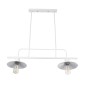 GloboStar® REGAL 01008 Vintage Φωτιστικό Οροφής Ράγα Δίφωτο 2 x E27 IP20 Λευκό Μέταλλο - Μ80 x Π26 x Υ82cm