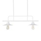 GloboStar® REGAL 01008 Vintage Φωτιστικό Οροφής Ράγα Δίφωτο 2 x E27 IP20 Λευκό Μέταλλο - Μ80 x Π26 x Υ82cm