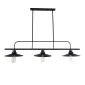 GloboStar® REGAL 01009 Vintage Φωτιστικό Οροφής Ράγα Τρίφωτο 3 x E27 IP20 Μαύρο Μέταλλο - Μ110 x Π26 x Υ75cm