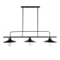 GloboStar® REGAL 01009 Vintage Φωτιστικό Οροφής Ράγα Τρίφωτο 3 x E27 IP20 Μαύρο Μέταλλο - Μ110 x Π26 x Υ75cm