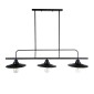 GloboStar® REGAL 01009 Vintage Φωτιστικό Οροφής Ράγα Τρίφωτο 3 x E27 IP20 Μαύρο Μέταλλο - Μ110 x Π26 x Υ75cm