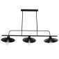 GloboStar® REGAL 01009 Vintage Φωτιστικό Οροφής Ράγα Τρίφωτο 3 x E27 IP20 Μαύρο Μέταλλο - Μ110 x Π26 x Υ75cm