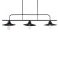 GloboStar® REGAL 01009 Vintage Φωτιστικό Οροφής Ράγα Τρίφωτο 3 x E27 IP20 Μαύρο Μέταλλο - Μ110 x Π26 x Υ75cm