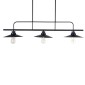 GloboStar® REGAL 01009 Vintage Φωτιστικό Οροφής Ράγα Τρίφωτο 3 x E27 IP20 Μαύρο Μέταλλο - Μ110 x Π26 x Υ75cm