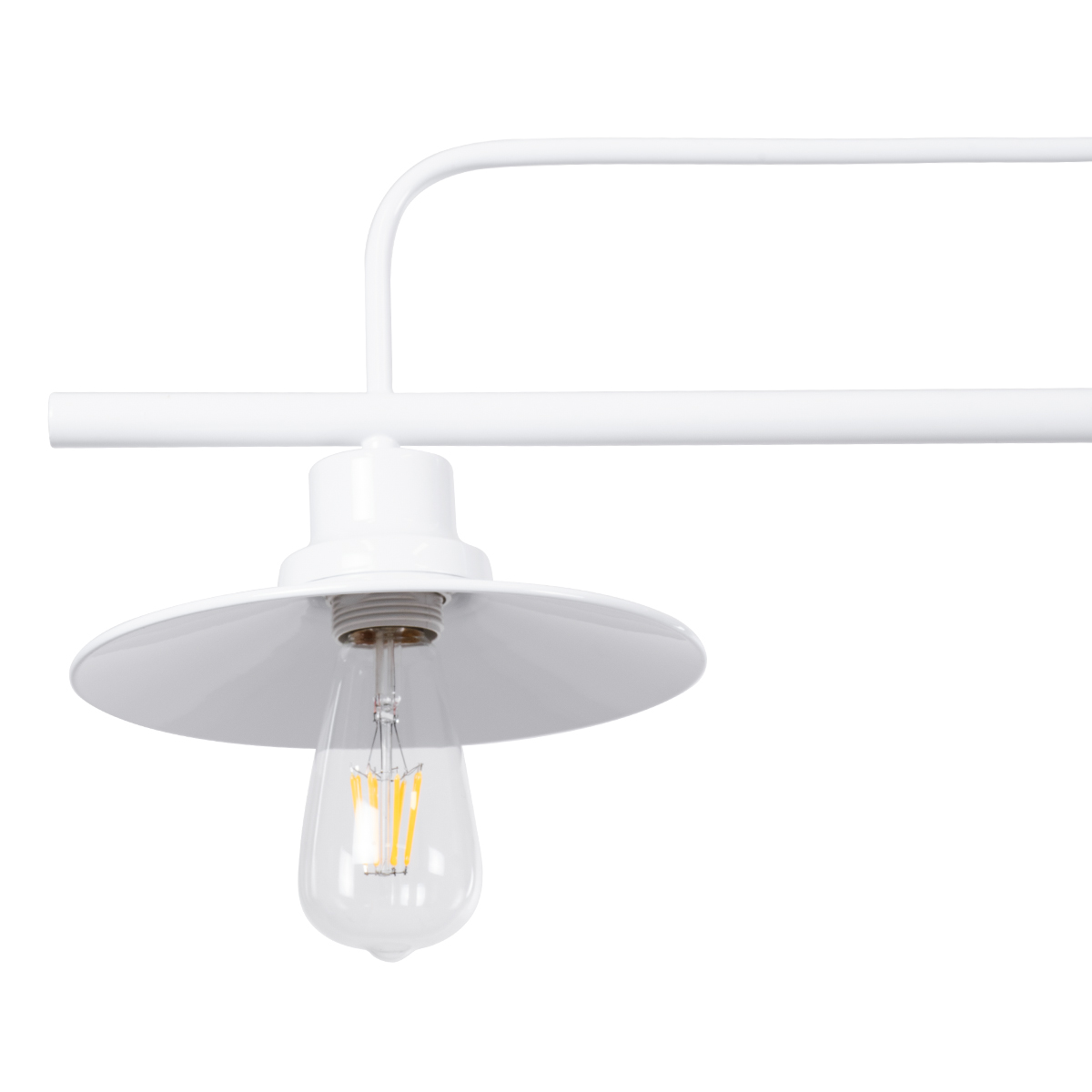 GloboStar® REGAL 01010 Vintage Φωτιστικό Οροφής Ράγα Τρίφωτο 3 x E27 IP20 Λευκό Μέταλλο - Μ110 x Π26 x Υ75cm