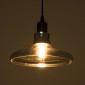 GloboStar® FEMINE 01011 Μοντέρνο Κρεμαστό Φωτιστικό Καμπάνα Σετ Πολύφωτο 4 x E27 IP20 Διάφανο Γυαλί με Μαύρο Μέταλλο - Μ70 x Π70 x Y24.5cm