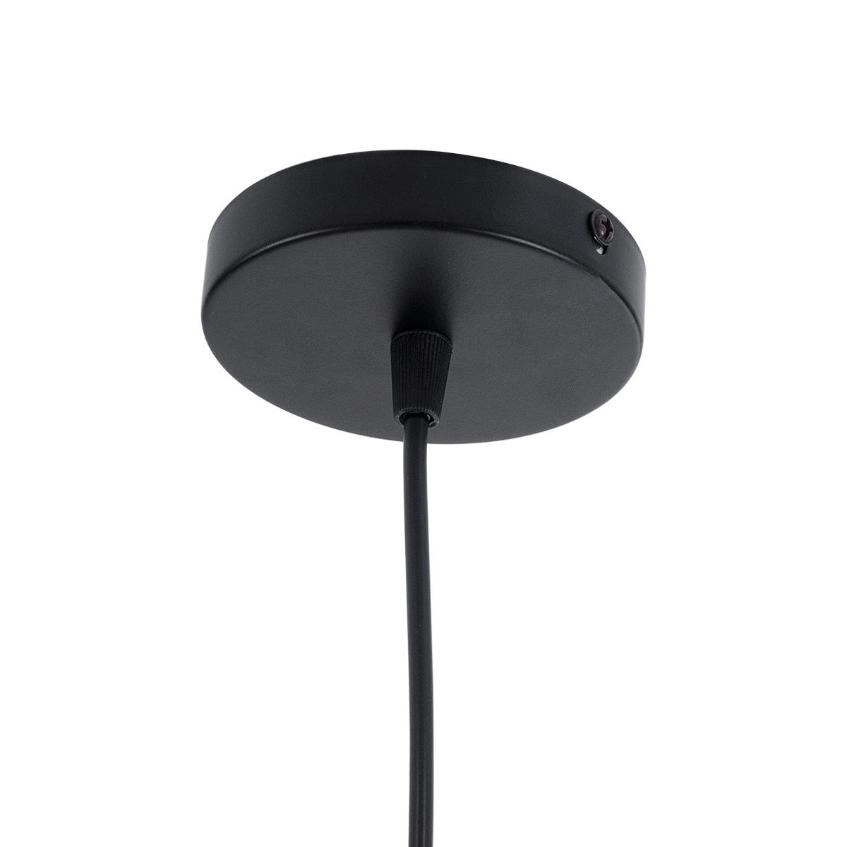 GloboStar® FEMINE 01011 Μοντέρνο Κρεμαστό Φωτιστικό Καμπάνα Σετ Πολύφωτο 4 x E27 IP20 Διάφανο Γυαλί με Μαύρο Μέταλλο - Μ70 x Π70 x Y24.5cm