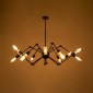 GloboStar® SPIDER 01012 Vintage Φωτιστικό Οροφής Πλέγμα Πολύφωτο 12 x E27 IP20 Μαύρο Μέταλλο - Μ100 x Π100 x Υ40cm