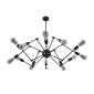 GloboStar® SPIDER 01012 Vintage Φωτιστικό Οροφής Πλέγμα Πολύφωτο 12 x E27 IP20 Μαύρο Μέταλλο - Μ100 x Π100 x Υ40cm