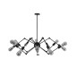 GloboStar® SPIDER 01012 Vintage Φωτιστικό Οροφής Πλέγμα Πολύφωτο 12 x E27 IP20 Μαύρο Μέταλλο - Μ100 x Π100 x Υ40cm