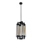 GloboStar® TUBING 01013 Vintage Κρεμαστό Φωτιστικό Πλέγμα Πολύφωτο 4 x E27 IP20 Μαύρο Μέταλλο - Μ27 x Π27 x Y47cm