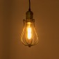 GloboStar® CAMBER 01016 Vintage Κρεμαστό Φωτιστικό Πλέγμα Μονόφωτο 1 x E27 IP20 Μαύρο & Χρυσό Μέταλλο - Μ12 x Π12 x Υ18cm