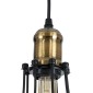 GloboStar® CAMBER 01016 Vintage Κρεμαστό Φωτιστικό Πλέγμα Μονόφωτο 1 x E27 IP20 Μαύρο & Χρυσό Μέταλλο - Μ12 x Π12 x Υ18cm