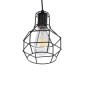 GloboStar® CAGE BLACK 01017 Vintage Κρεμαστό Φωτιστικό Πλέγμα Μονόφωτο 1 x E27 IP20 Μαύρο Μέταλλο - Μ15 x Π15 x Υ20cm