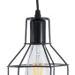 GloboStar® CAGE BLACK 01017 Vintage Κρεμαστό Φωτιστικό Πλέγμα Μονόφωτο 1 x E27 IP20 Μαύρο Μέταλλο - Μ15 x Π15 x Υ20cm