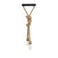 GloboStar® ROPE 01019 Vintage Κρεμαστό Φωτιστικό Ανάρτηση Δίφωτο 2 x E27 IP20 Μπεζ Σχοινί - Μ38 x Π35.5 x Υ200cm