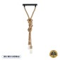 GloboStar® ROPE 01019 Vintage Κρεμαστό Φωτιστικό Ανάρτηση Δίφωτο 2 x E27 IP20 Μπεζ Σχοινί - Μ38 x Π35.5 x Υ200cm