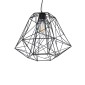 GloboStar® GRID 01022 Vintage Kρεμαστό Φωτιστικό Πλέγμα Μονόφωτο 1 x E27 IP20 Μαύρο Μέταλλο - Μ40 x Π40 x Υ33cm