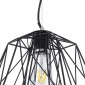 GloboStar® GRID 01022 Vintage Kρεμαστό Φωτιστικό Πλέγμα Μονόφωτο 1 x E27 IP20 Μαύρο Μέταλλο - Μ40 x Π40 x Υ33cm