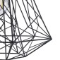 GloboStar® GRID 01022 Vintage Kρεμαστό Φωτιστικό Πλέγμα Μονόφωτο 1 x E27 IP20 Μαύρο Μέταλλο - Μ40 x Π40 x Υ33cm