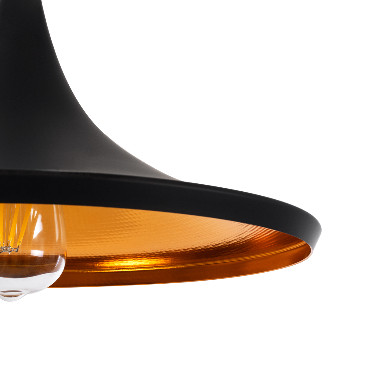 GloboStar® SHANGHAI 01025 Μοντέρνο Κρεμαστό Φωτιστικό Καμπάνα Σετ Τρίφωτο 3 x E27 IP20 Μαύρο & Χρυσό Μέταλλο - Μ79.5 x Π79.5 x Υ38cm