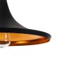 GloboStar® SHANGHAI 01025 Μοντέρνο Κρεμαστό Φωτιστικό Καμπάνα Σετ Τρίφωτο 3 x E27 IP20 Μαύρο & Χρυσό Μέταλλο - Μ79.5 x Π79.5 x Υ38cm