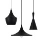 GloboStar® SHANGHAI 01025 Μοντέρνο Κρεμαστό Φωτιστικό Καμπάνα Σετ Τρίφωτο 3 x E27 IP20 Μαύρο & Χρυσό Μέταλλο - Μ79.5 x Π79.5 x Υ38cm
