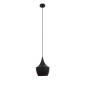 GloboStar® SHANGHAI 01025-A Μοντέρνο Κρεμαστό Φωτιστικό Καμπάνα Μονόφωτο 1 x E27 IP20 Μαύρο & Χρυσό Μέταλλο - Μ24 x Π24 x Υ30cm