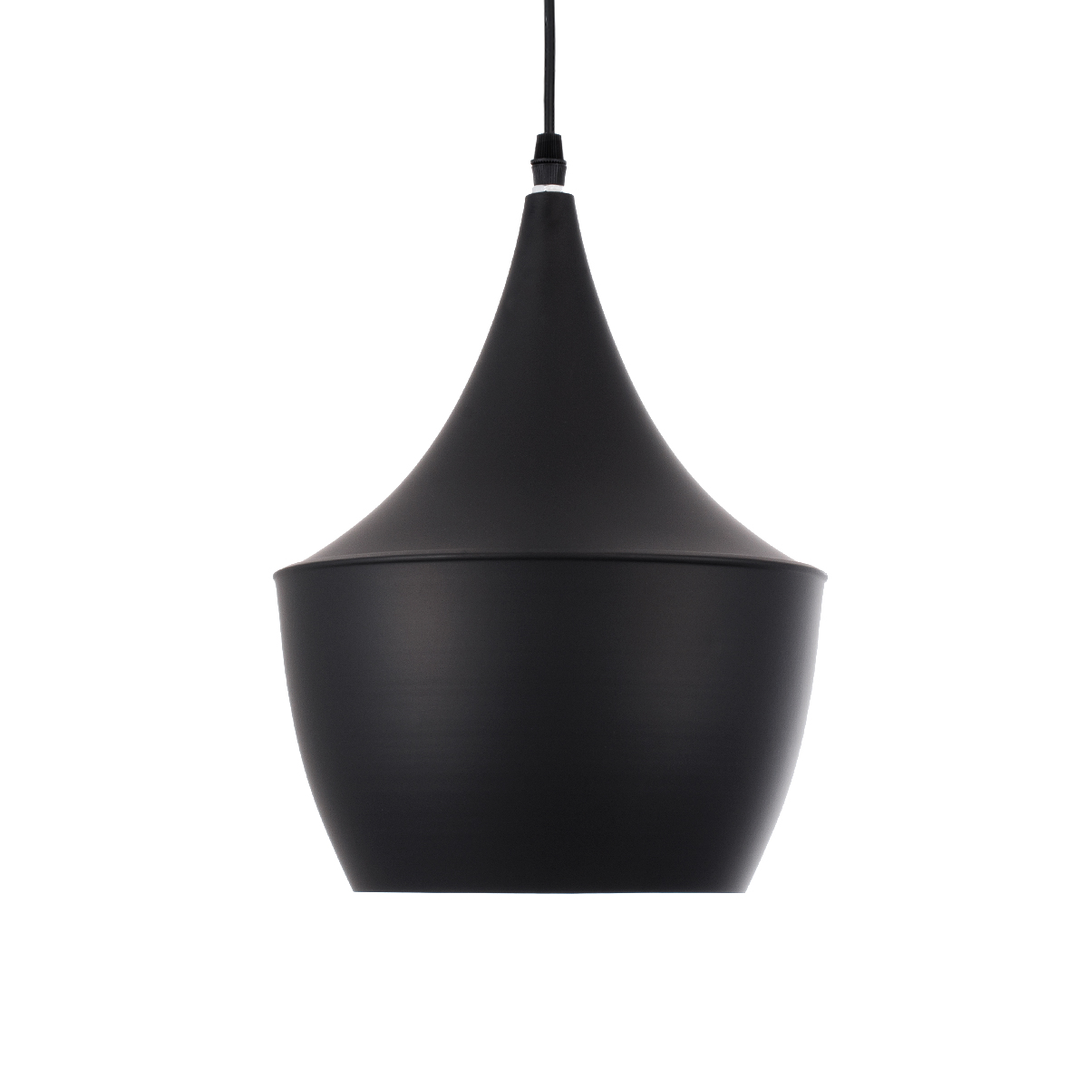 GloboStar® SHANGHAI 01025-A Μοντέρνο Κρεμαστό Φωτιστικό Καμπάνα Μονόφωτο 1 x E27 IP20 Μαύρο & Χρυσό Μέταλλο - Μ24 x Π24 x Υ30cm