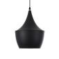 GloboStar® SHANGHAI 01025-A Μοντέρνο Κρεμαστό Φωτιστικό Καμπάνα Μονόφωτο 1 x E27 IP20 Μαύρο & Χρυσό Μέταλλο - Μ24 x Π24 x Υ30cm