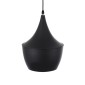 GloboStar® SHANGHAI 01025-A Μοντέρνο Κρεμαστό Φωτιστικό Καμπάνα Μονόφωτο 1 x E27 IP20 Μαύρο & Χρυσό Μέταλλο - Μ24 x Π24 x Υ30cm