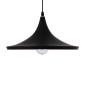 GloboStar® SHANGHAI 01025-B Μοντέρνο Κρεμαστό Φωτιστικό Καμπάνα Μονόφωτο 1 x E27 IP20 Μαύρο & Χρυσό Μέταλλο - Μ37 x Π37 x Υ20cm