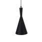 GloboStar® SHANGHAI 01025-C Μοντέρνο Κρεμαστό Φωτιστικό Καμπάνα Μονόφωτο 1 x E27 IP20 Μαύρο & Χρυσό Μέταλλο - Μ19 x Π19 x Υ38cm