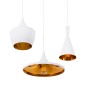 GloboStar® SHANGHAI 01026 Μοντέρνο Κρεμαστό Φωτιστικό Καμπάνα Σετ Τρίφωτο 3 x E27 IP20 Λευκό & Χρυσό Μέταλλο - Μ79.5 x Π79.5 x Υ38cm